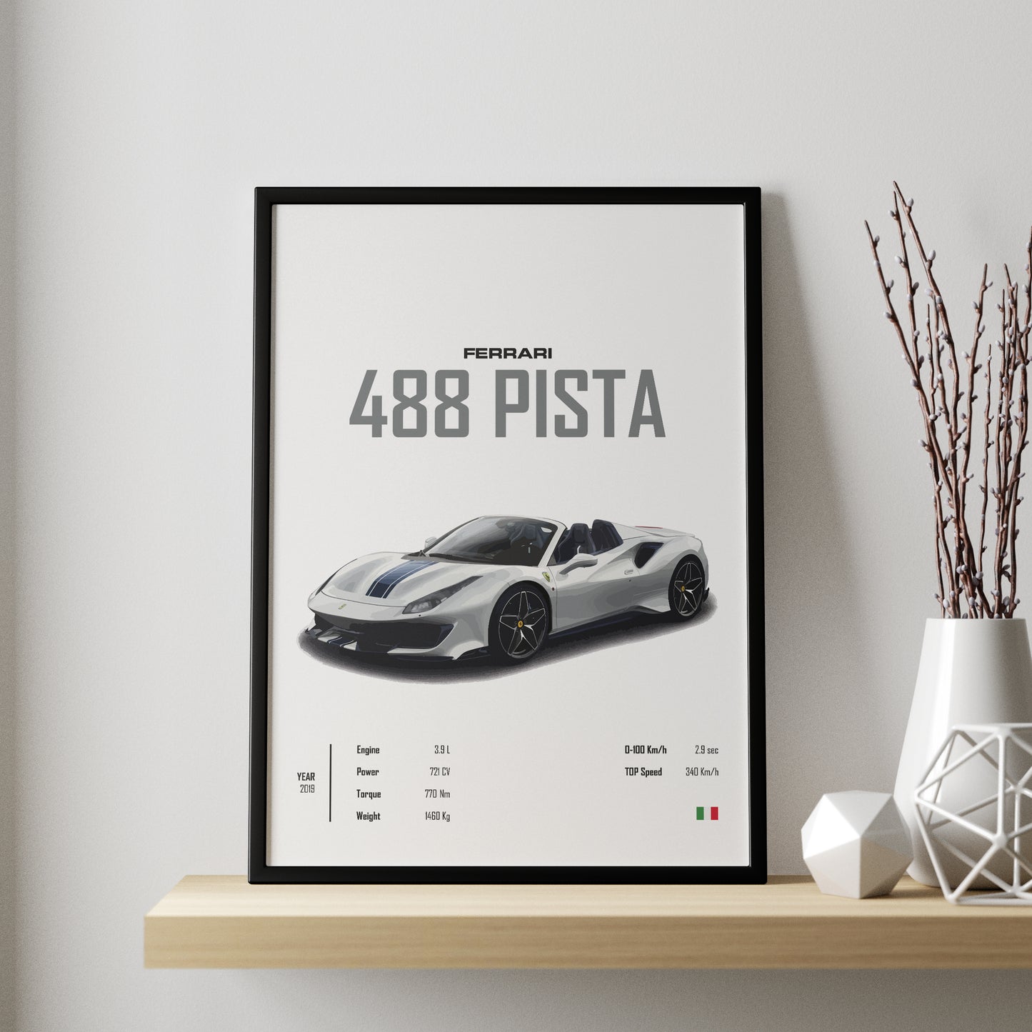 Ferrari 488 pistas Cuadro Specs