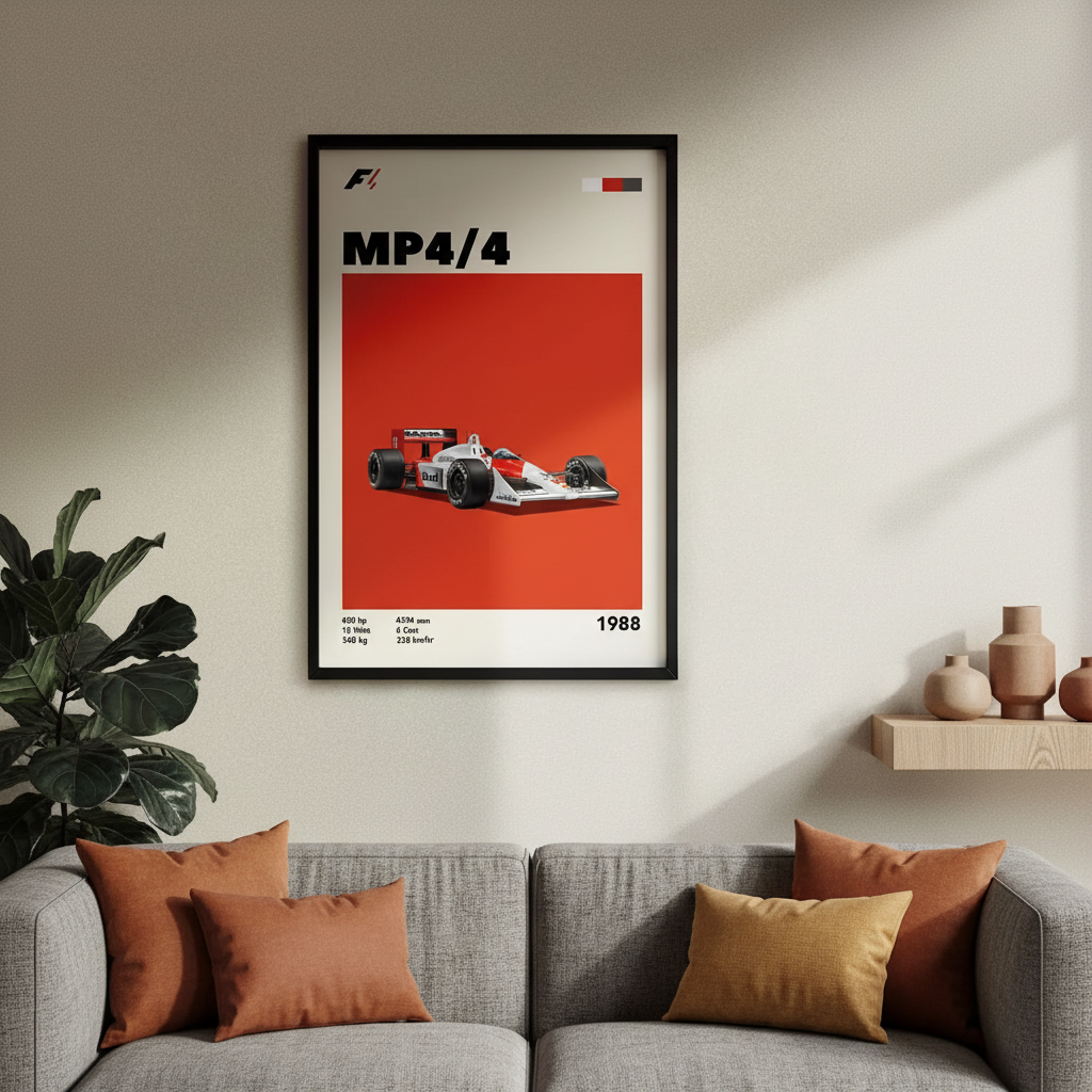 Cuadro F1 McLaren MP4/4 decoración automotriz - Habitación