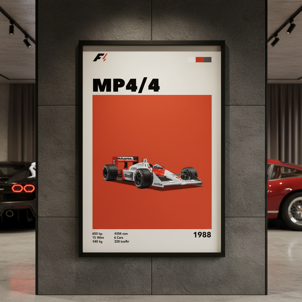 Cuadro F1 McLaren MP4/4 decoración automotriz - Showroom