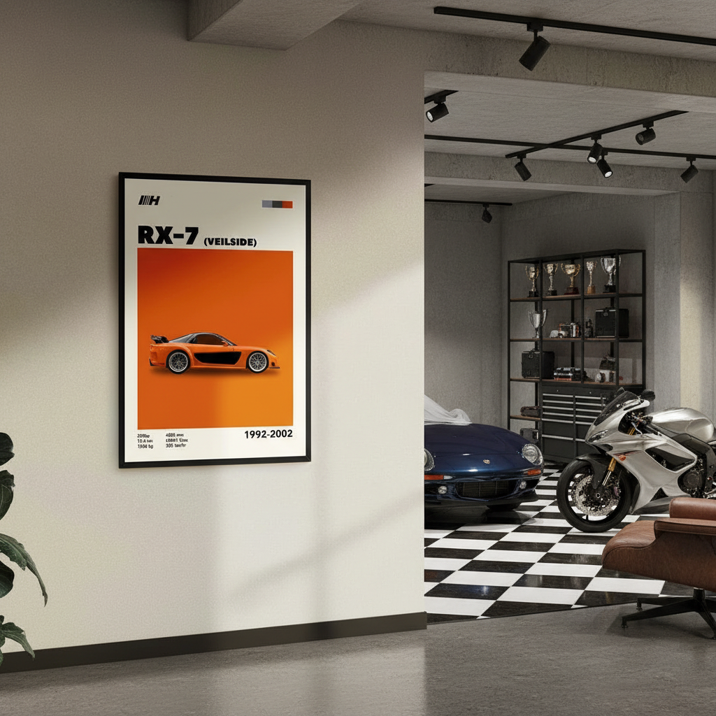 Cuadro Mazda RX-7 Vielside decoración automotriz - Showroom