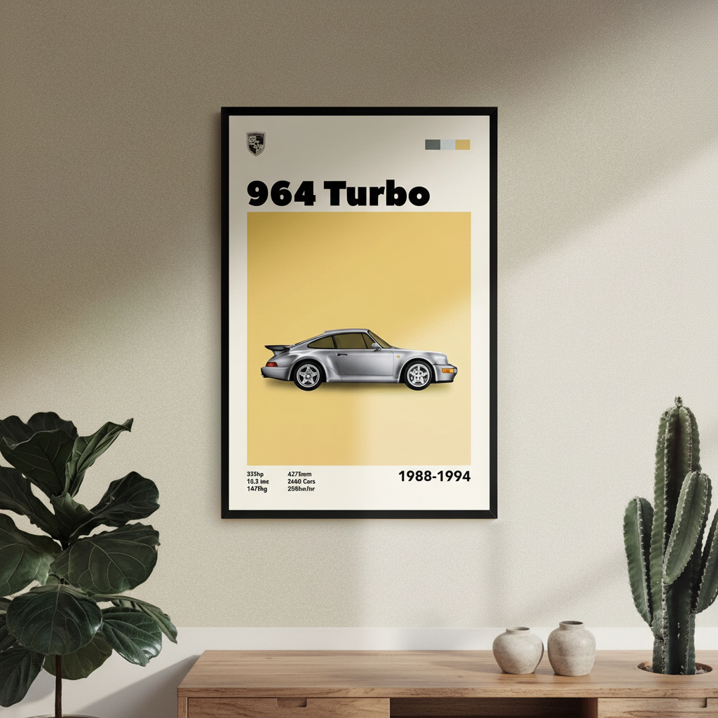 Cuadro Porsche 964 Turbo decoración automotriz - Habitación