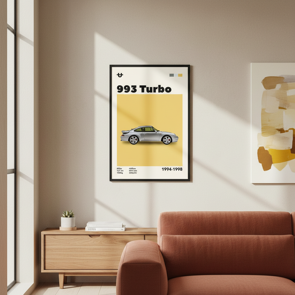 Cuadro Porsche 993 Turbo decoración automotriz - Habitación