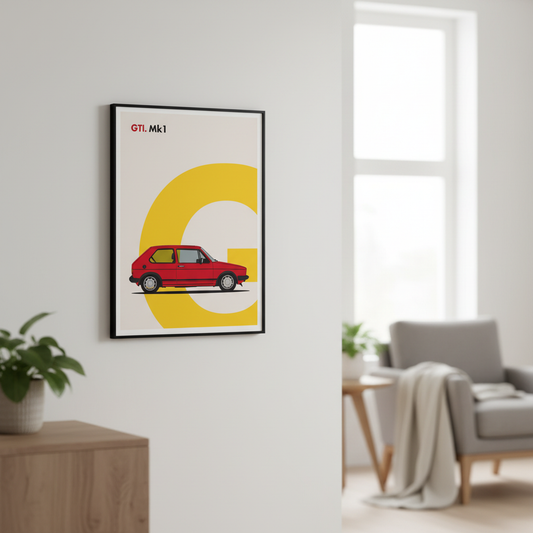 Cuadro Volkswagen GTI MK1 decoración automotriz - Habitación