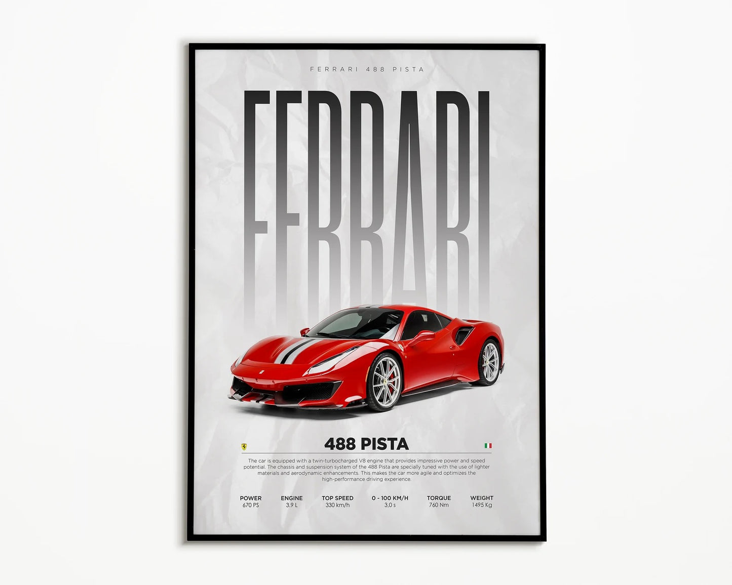 Ferrari 488 Pista Cuadro