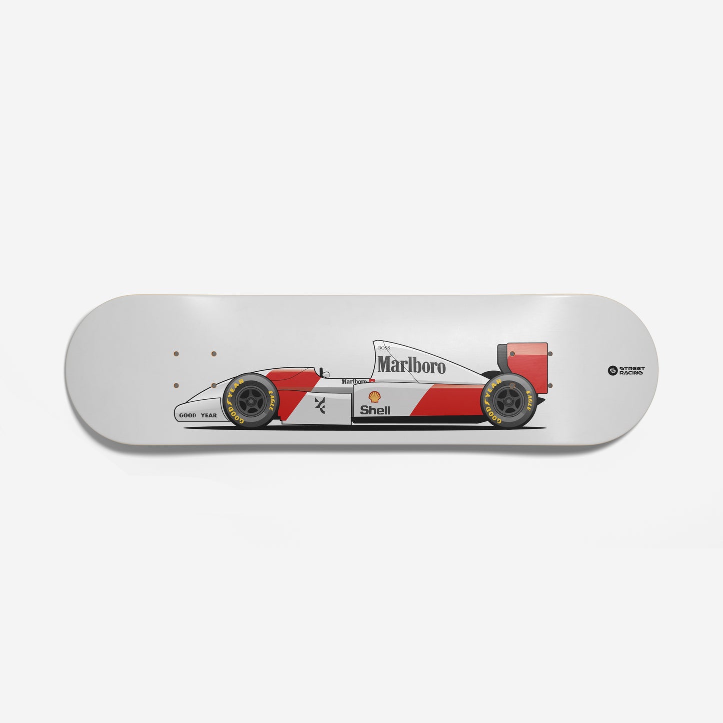 Tabla decorativa skateboard McLaren MP4-8 1993 3