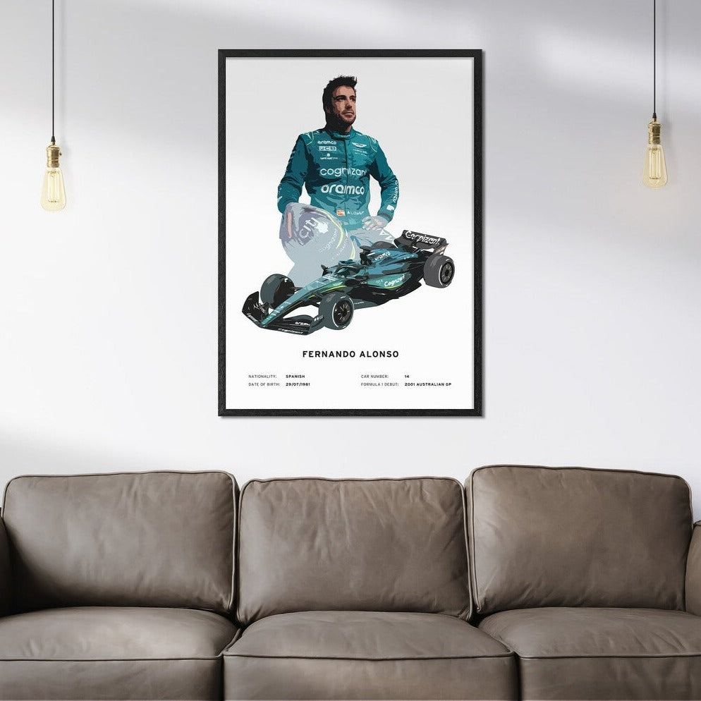 Set de Cuadros Fernando Alonso y Aston Martin