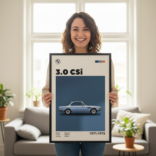 Cuadro BMW 3.0 CSI decoración automotriz Persona