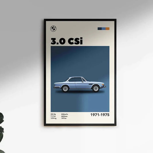 Cuadro BMW 3.0 CSI decoración automotriz pared