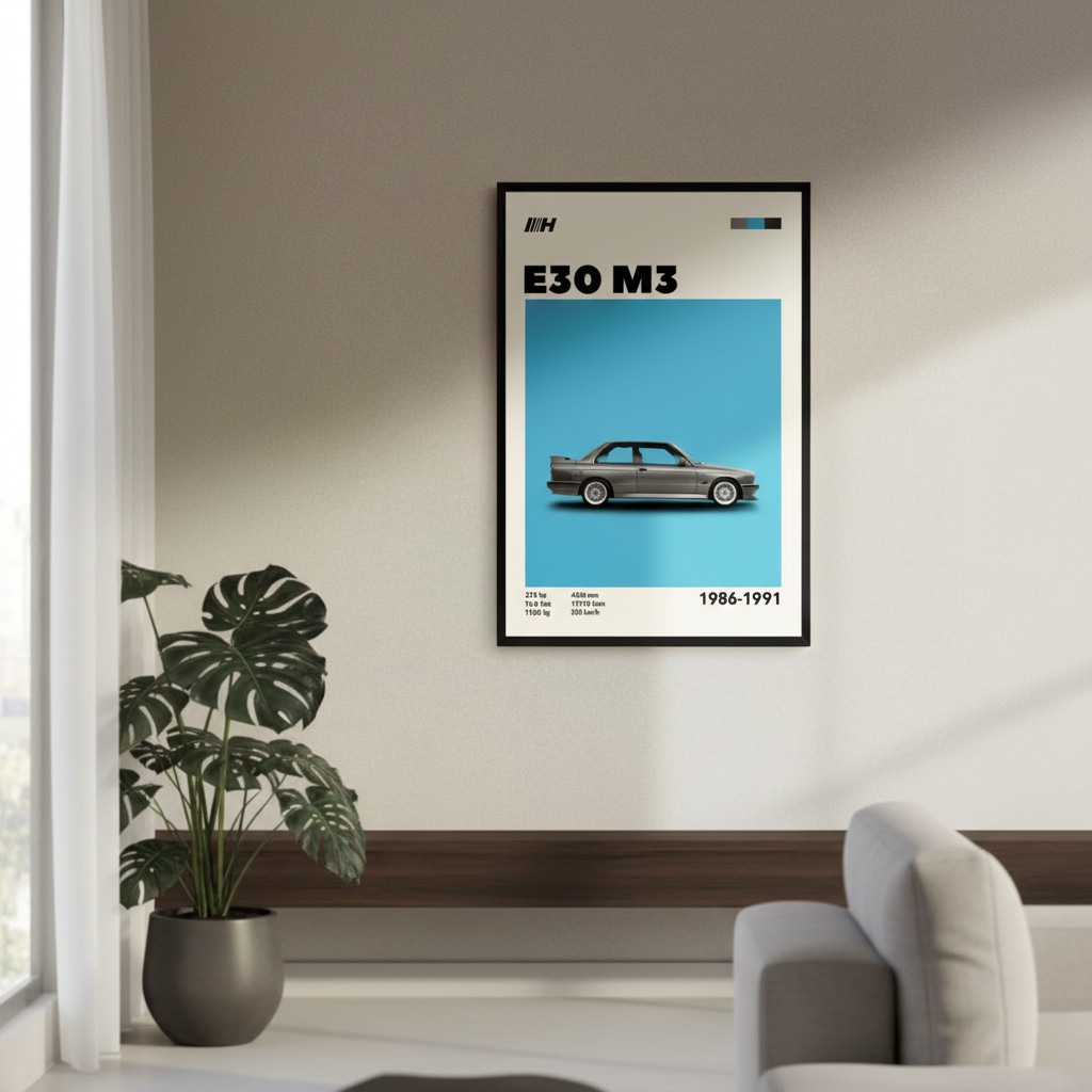Cuadro BMW E30 M3 decoración automotriz - Habitación