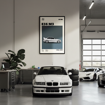 Cuadro BMW E36 M3 decoración automotriz - Showroom
