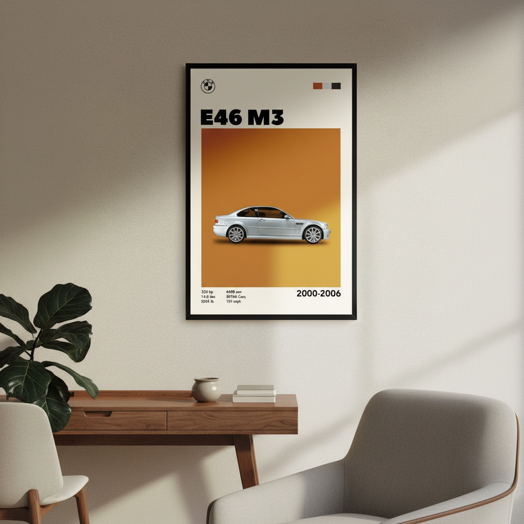 Cuadro BMW E46 M3 decoración automotriz - Habitación