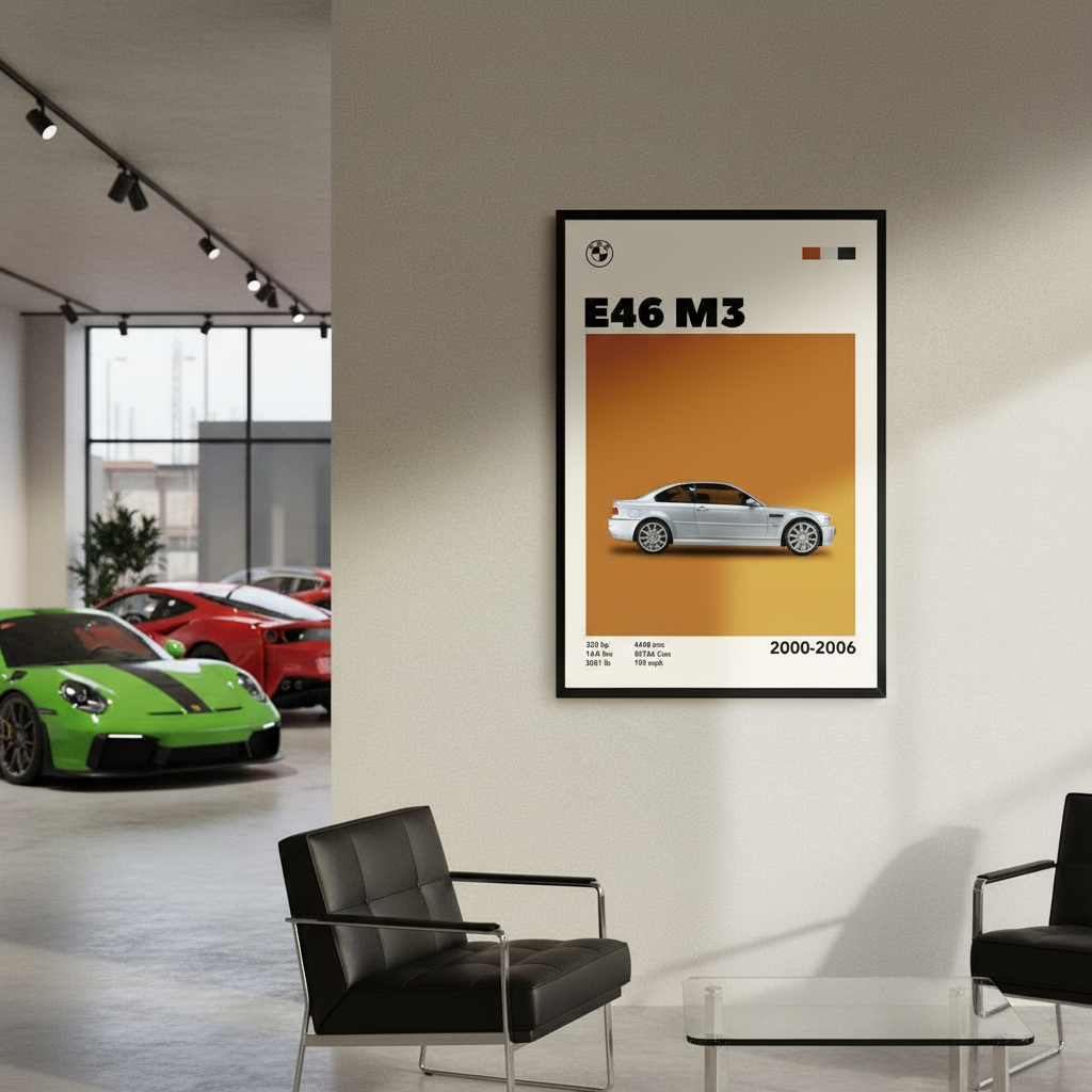 Cuadro BMW E46 M3 decoración automotriz - Showroom