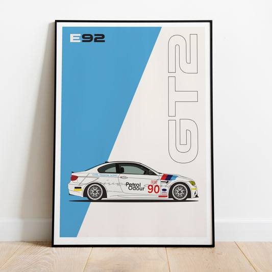 Cuadro BMW E92 GT2 decoración automotriz pared