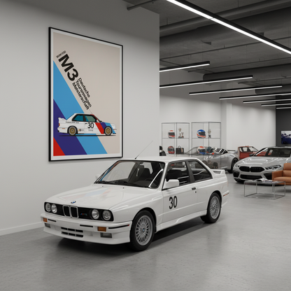 Cuadro BMW M3 E30 decoración automotriz - Showroom