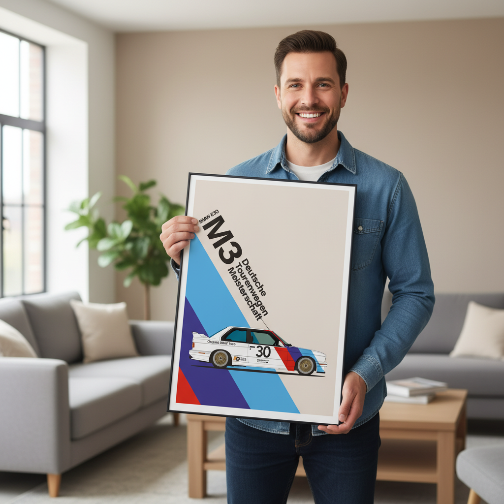 Cuadro BMW M3 E30 decoración automotriz Persona