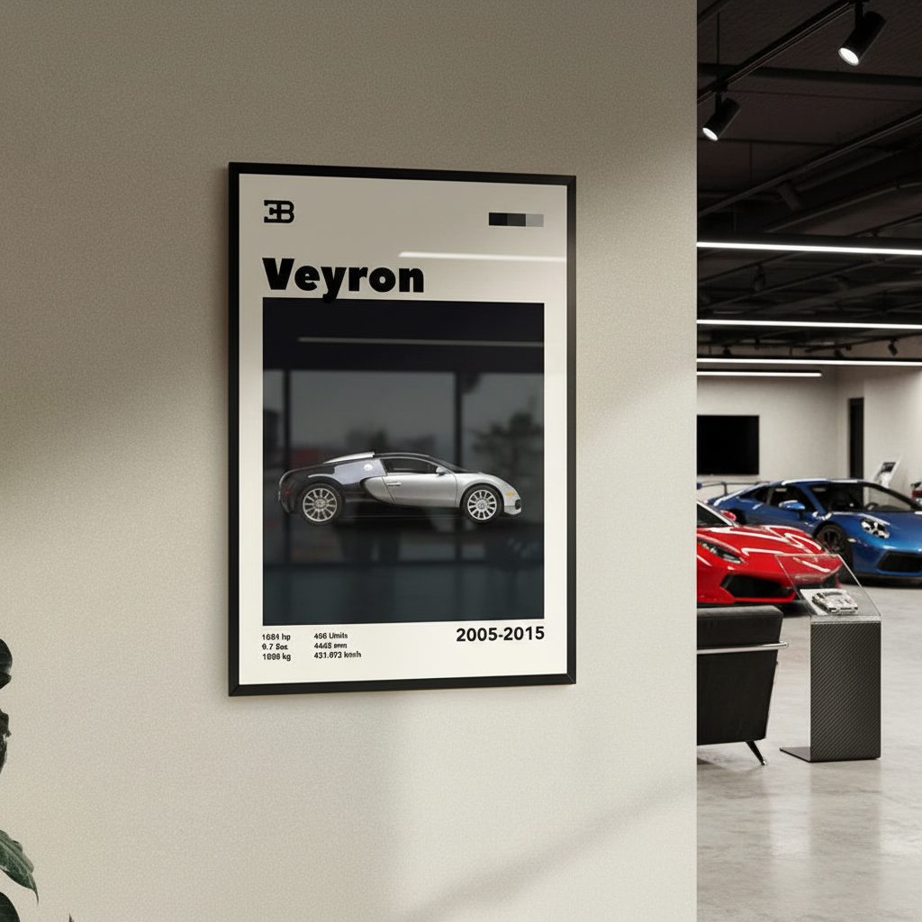 Cuadro Bugatti Veyron decoración automotriz - Habitación