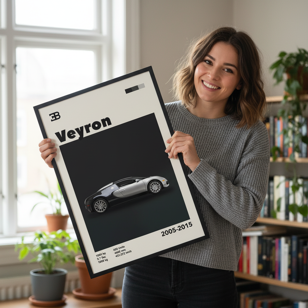 Cuadro Bugatti Veyron decoración automotriz Persona