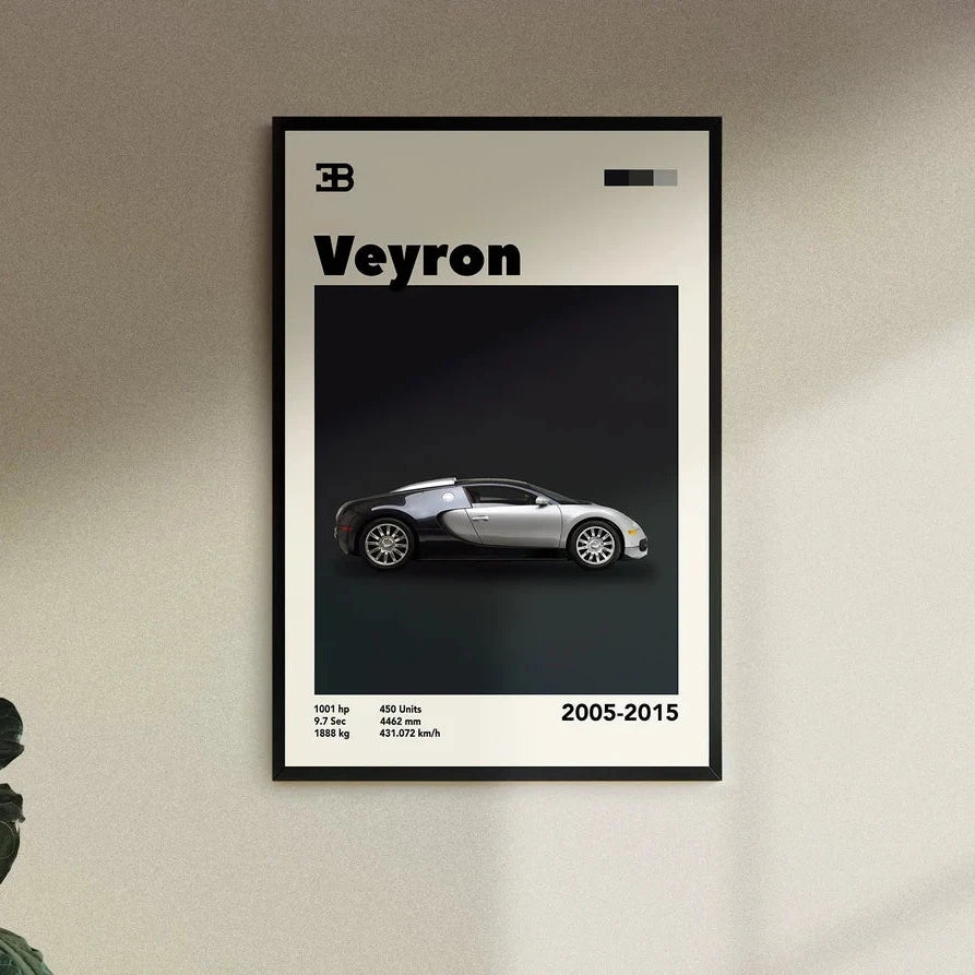 Cuadro Bugatti Veyron decoración automotriz pared