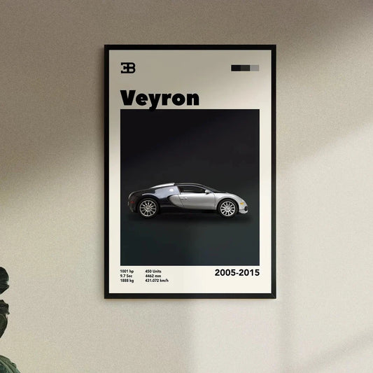 Cuadro Bugatti Veyron decoración automotriz pared