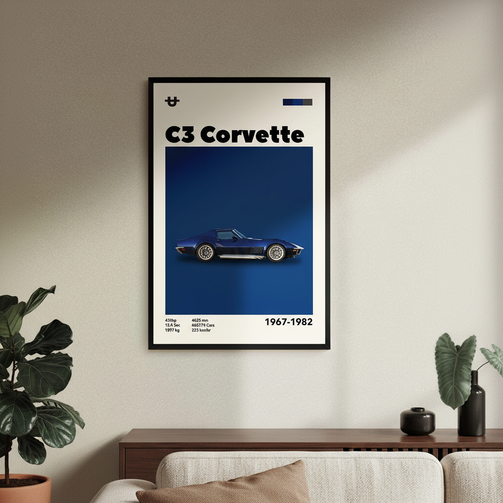 Cuadro Corvette C3 decoración automotriz - Habitación