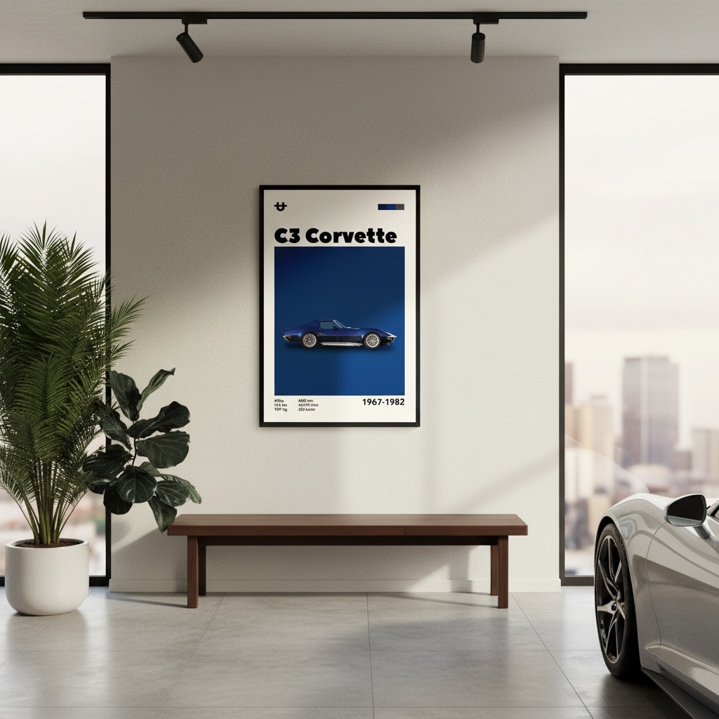 Cuadro Corvette C3 decoración automotriz - Showroom