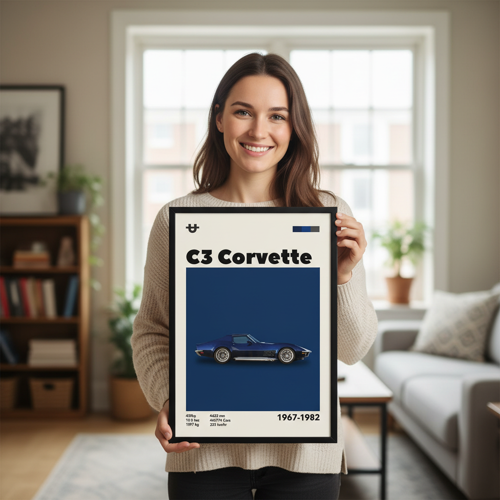 Cuadro Corvette C3 decoración automotriz Persona