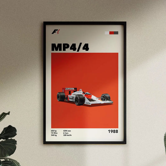 Cuadro F1 McLaren MP4/4 decoración automotriz pared