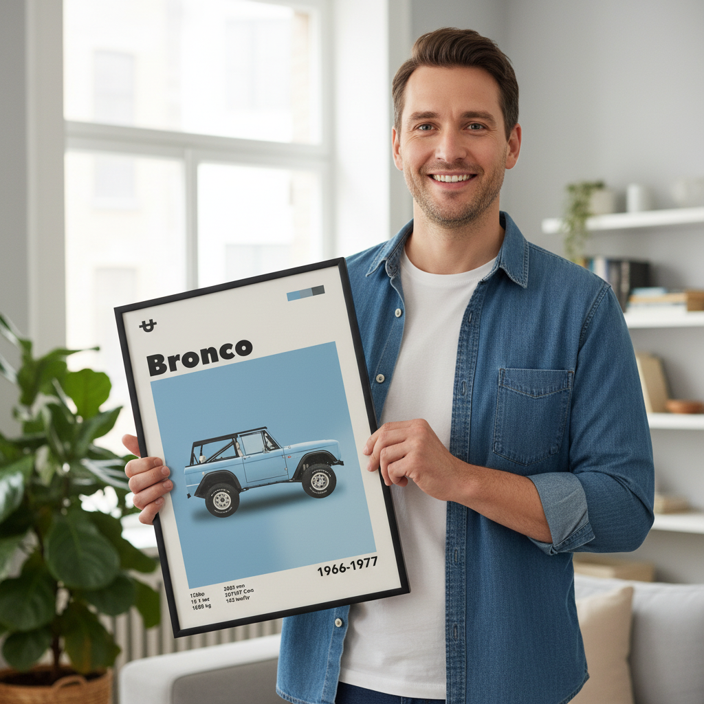 Cuadro Ford Bronco decoración automotriz Persona