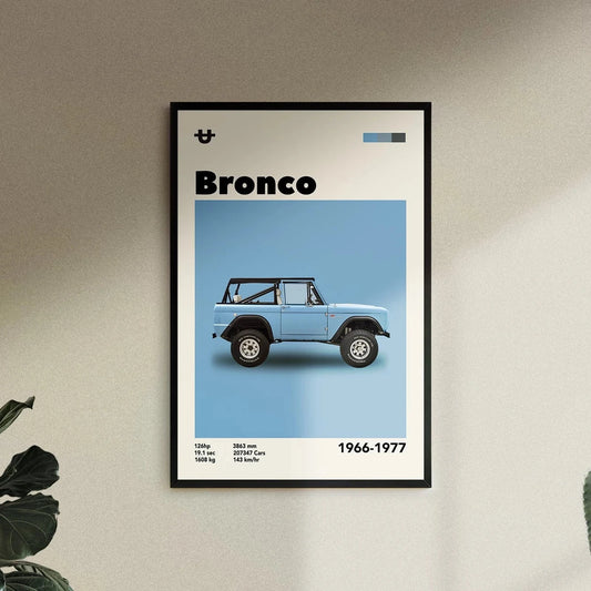 Cuadro Ford Bronco decoración automotriz pared
