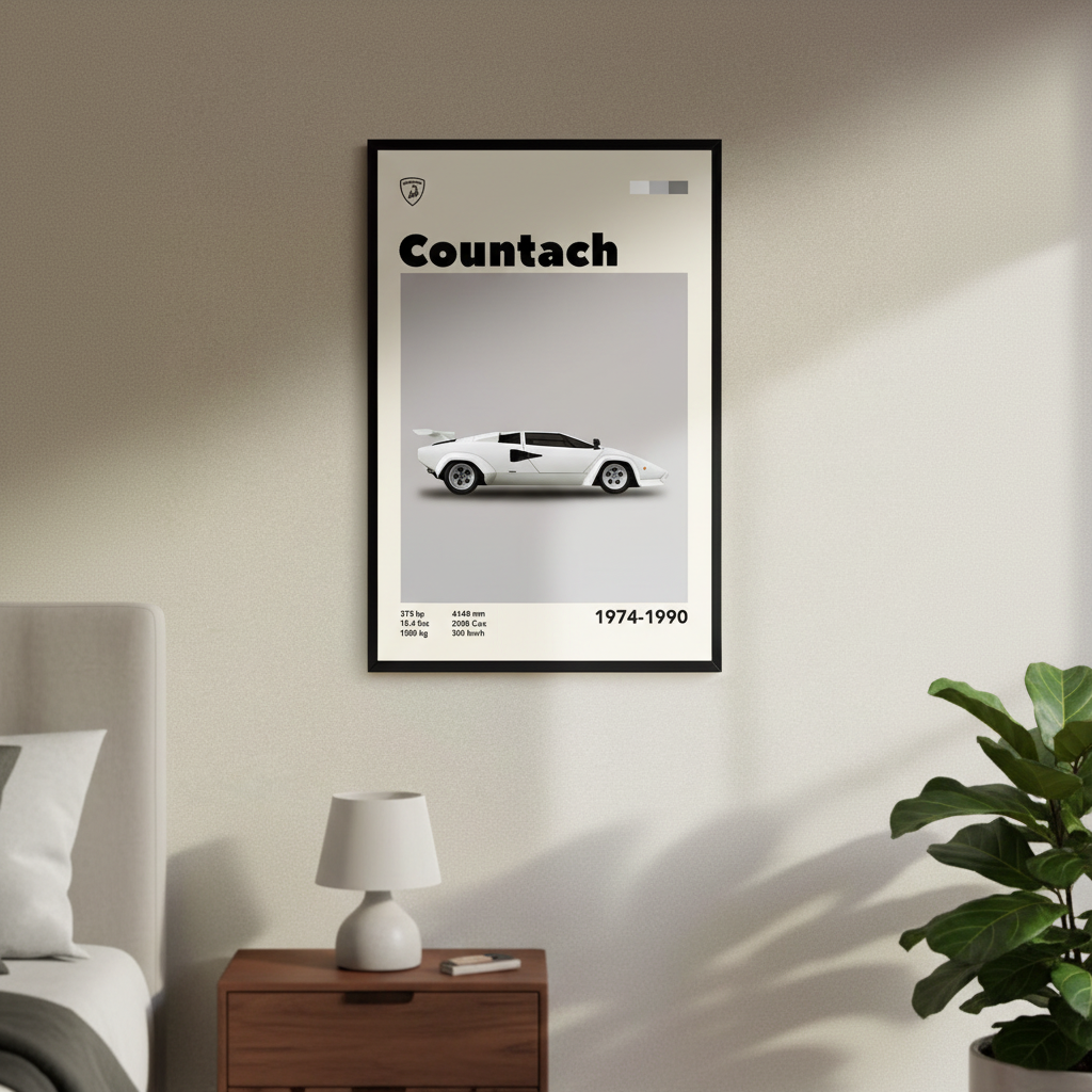 Cuadro Lamborghini Countach decoración automotriz - Habitación