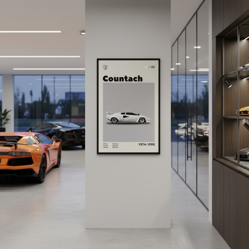 Cuadro Lamborghini Countach decoración automotriz - Showroom