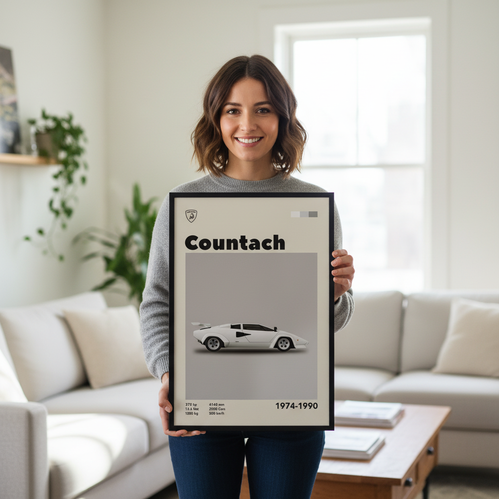 Cuadro Lamborghini Countach decoración automotriz Persona