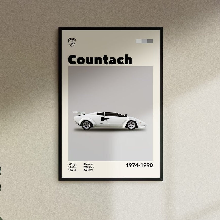 Cuadro Lamborghini Countach decoración automotriz pared