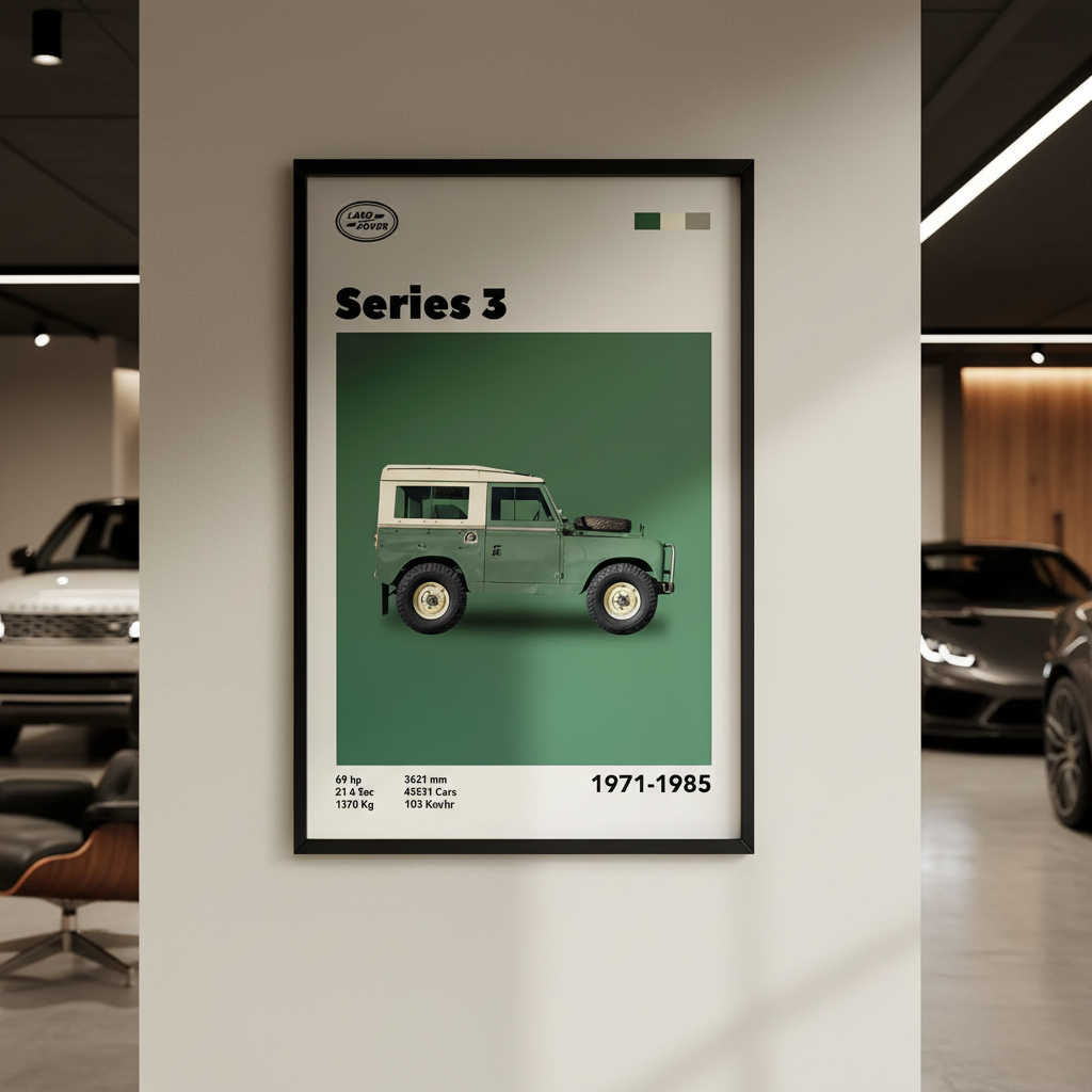 Cuadro Land Rover Serie 3 decoración automotriz - Showroom