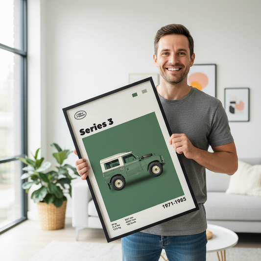 Cuadro Land Rover Serie 3 decoración automotriz Persona