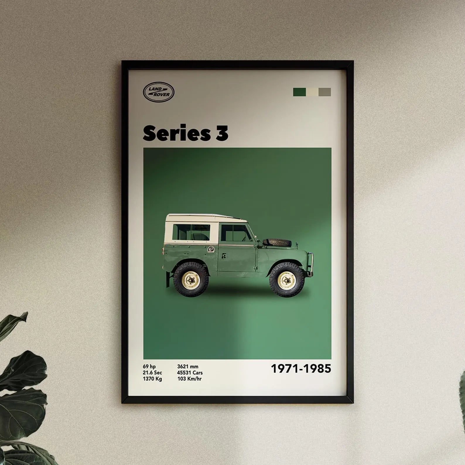 Cuadro Land Rover Serie 3 decoración automotriz pared