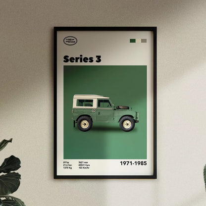 Cuadro Land Rover Serie 3 decoración automotriz pared