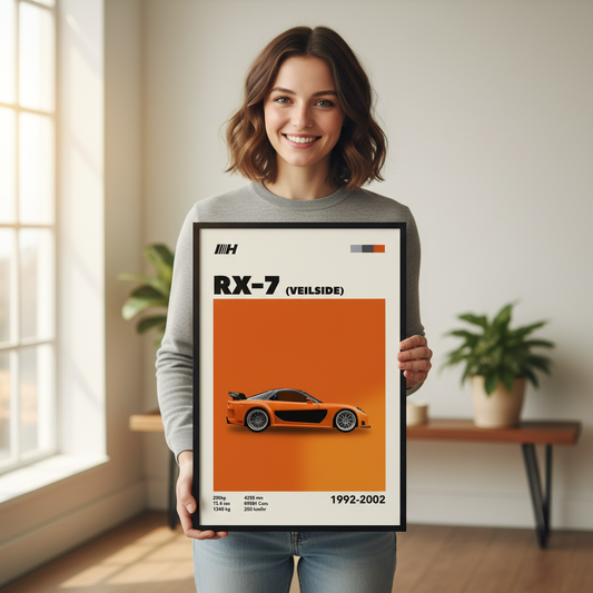 Cuadro Mazda RX-7 Vielside decoración automotriz Persona