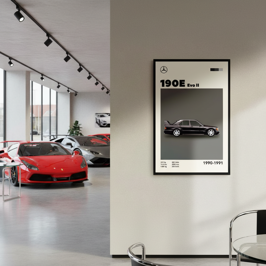 Cuadro Mercedes 190e Evo II decoración automotriz - Showroom