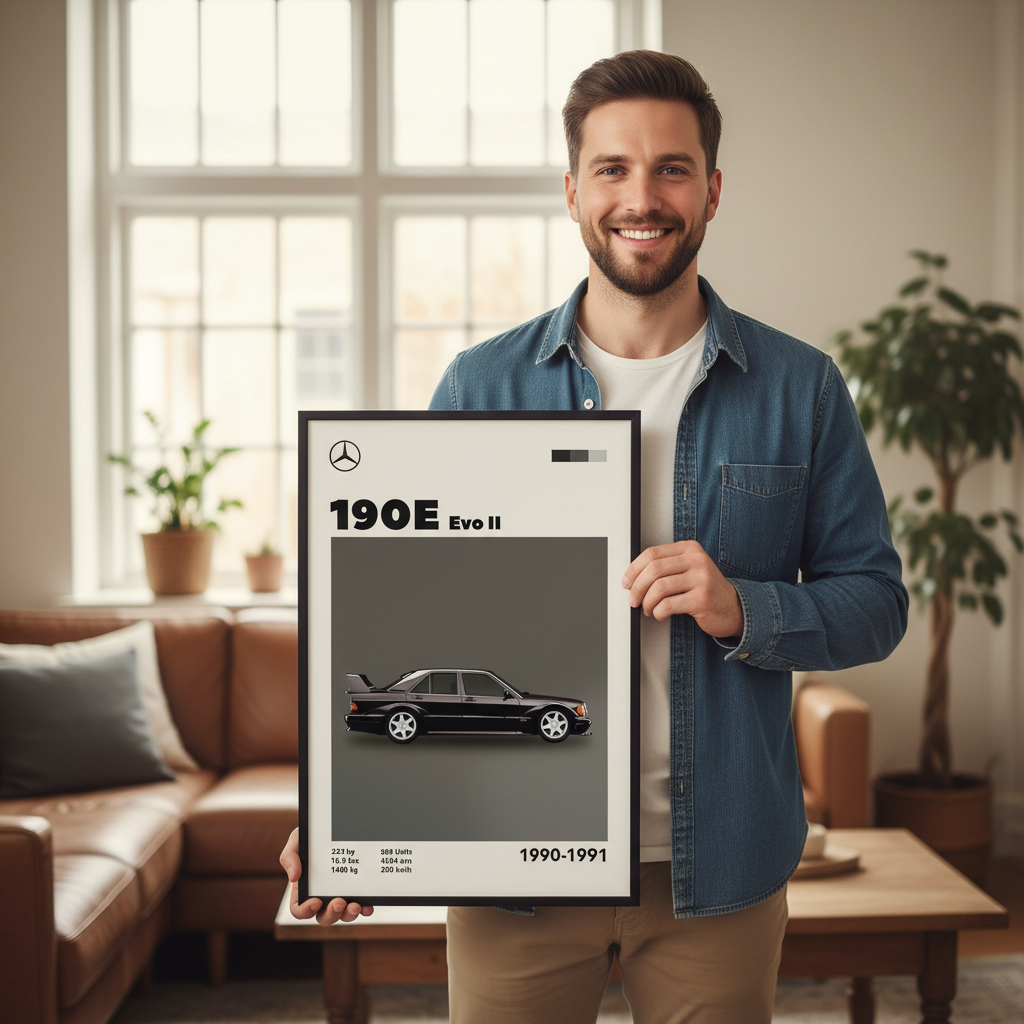 Cuadro Mercedes 190e Evo II decoración automotriz Persona