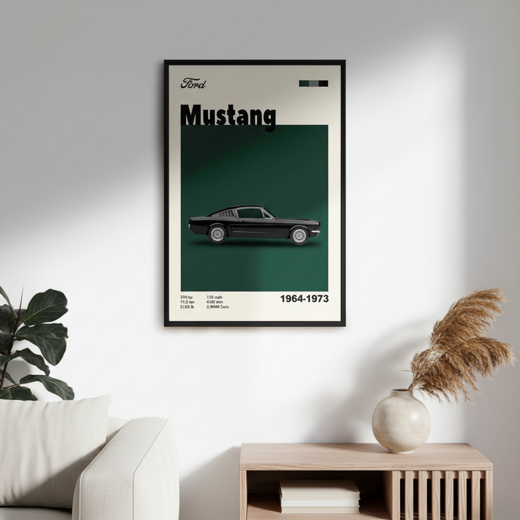 Cuadro Mustang 1964 decoración automotriz - Habitación