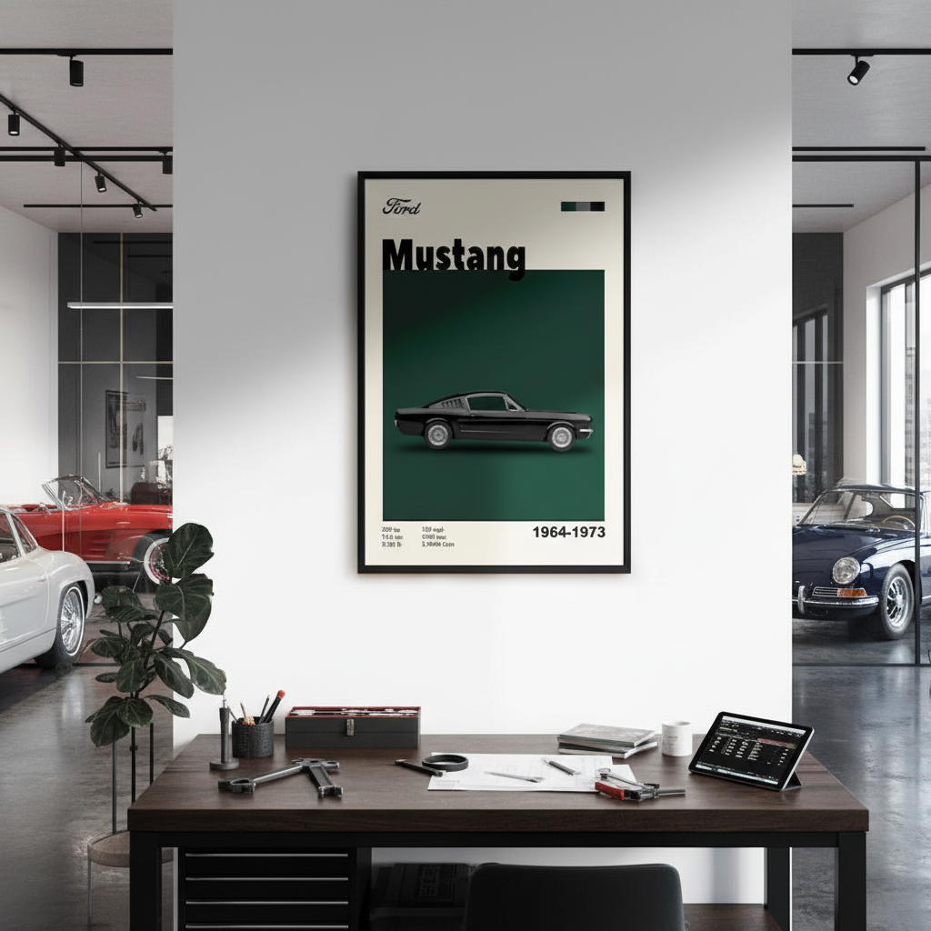 Cuadro Mustang 1964 decoración automotriz - Showroom