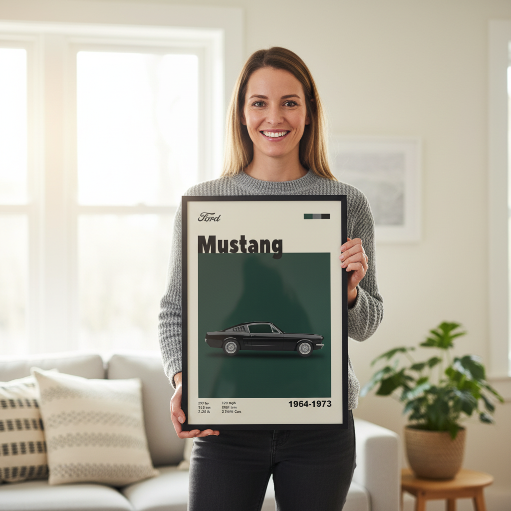 Cuadro Mustang 1964 decoración automotriz Persona