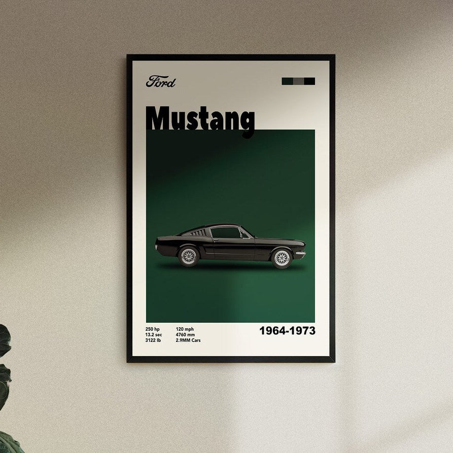 Cuadro Mustang 1964 decoración automotriz pared