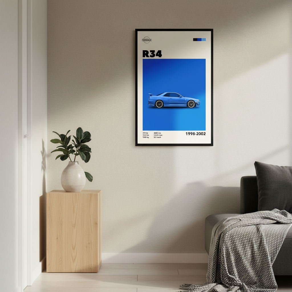 Cuadro Nissan GTR R34 decoración automotriz - Habitación