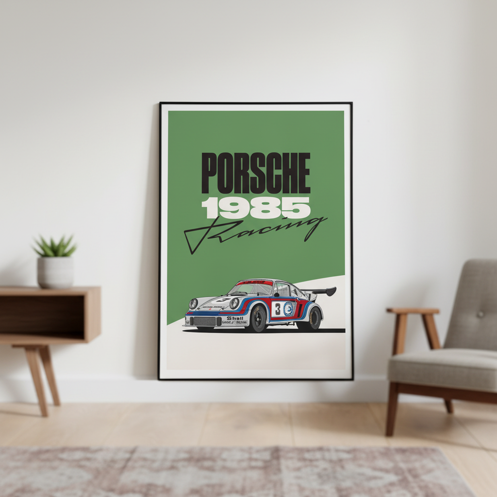 Cuadro Porsche 1985 Racing decoración automotriz - Habitación