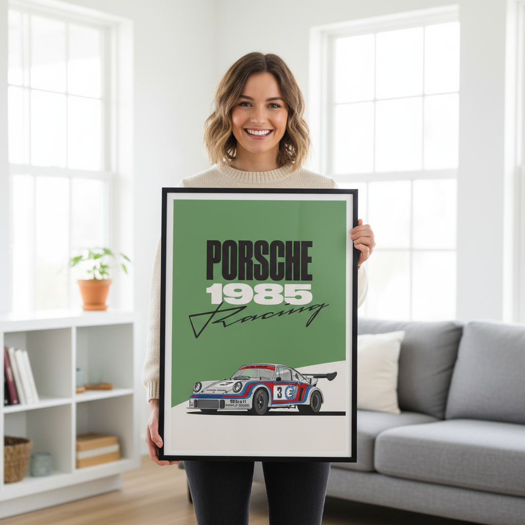 Cuadro Porsche 1985 Racing decoración automotriz Persona