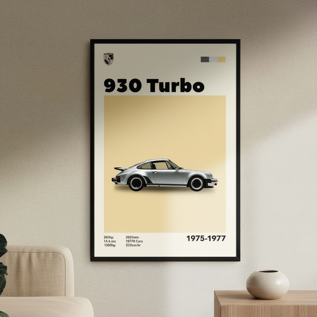 Cuadro Porsche 930 Turbo decoración automotriz - Habitación