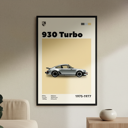Cuadro Porsche 930 Turbo decoración automotriz - Habitación