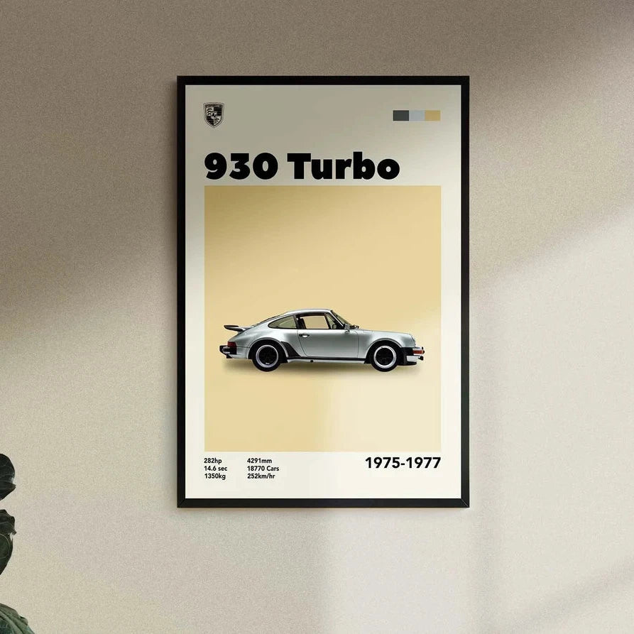 Cuadro Porsche 930 Turbo decoración automotriz pared